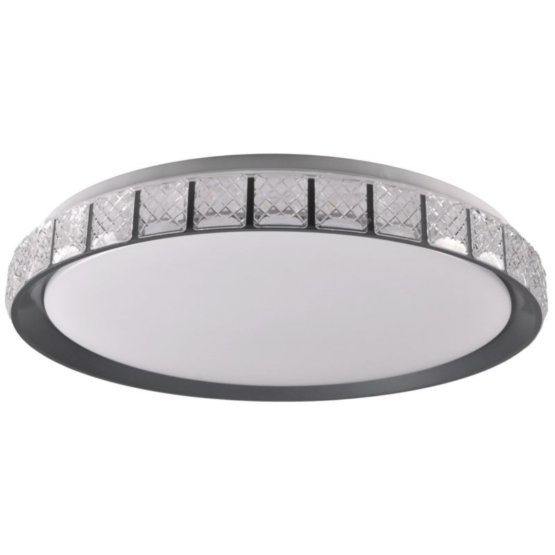 Plafon Polux Nina czarno-biały LED 72W 3000K-6000K 8000lm  IP44 wym: 6,5 x 49 x 49 cm aluminium - 1 szt.