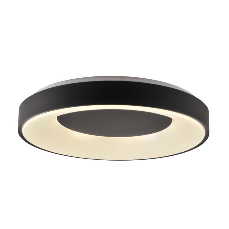 Plafon Polux Witold czarno-biały LED 72W 3000K-6000K 8000lm  IP44 wym: 7,5 x 48 x 48 cm tworzywo sztuczne - 1 szt.