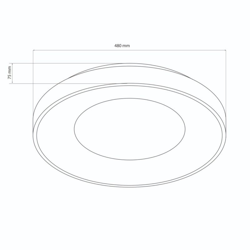 Plafon Polux Witold czarno-biały LED 72W 3000K-6000K 8000lm  IP44 wym: 7,5 x 48 x 48 cm tworzywo sztuczne - 1 szt.
