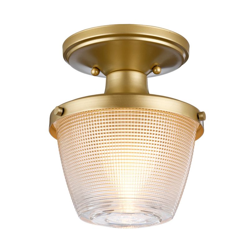 Plafon Quoizel Dublin naturalny mosiądz łazienkowy 1 x E27 x 40W IP44 wym: 20,5 x 18,2 x 18,2 cm - 1 szt.