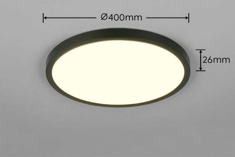 Plafon RL DRACO czarny okrągły 40cm LED 30W 2300/3000/4000K 4000lm IP20 - 1 szt.