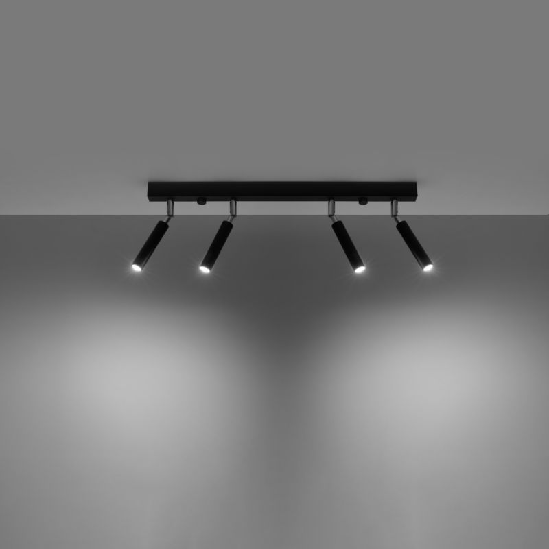 Plafon Sollux Lighting EYETECH 4 czarny 1 szt.
