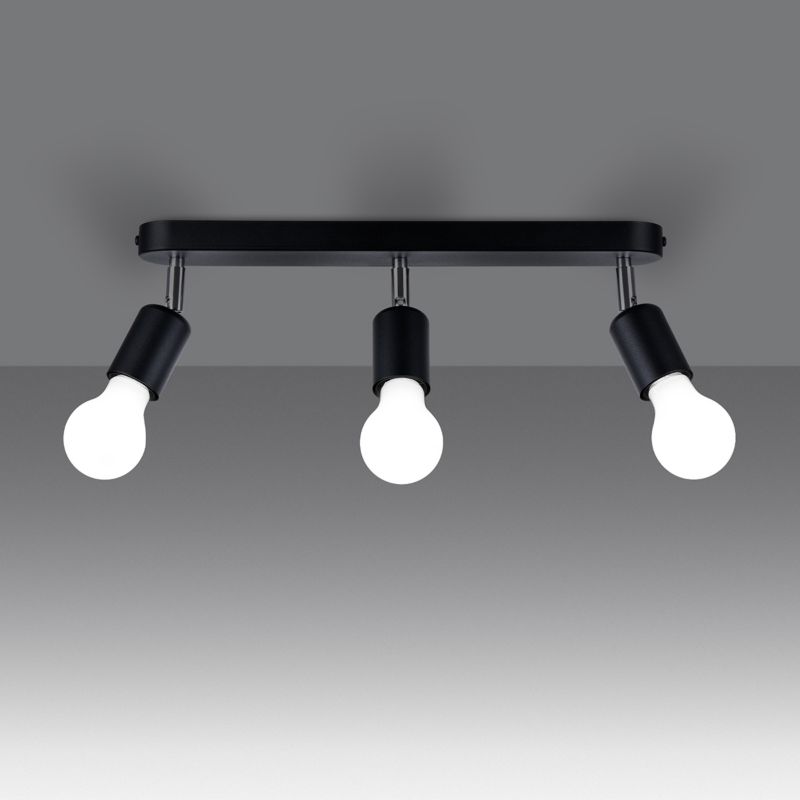 Plafon Sollux Lighting FORNES 3 czarny 1 szt.