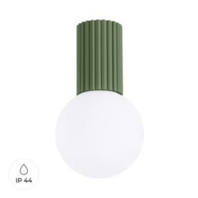 Plafon Sollux Lighting HALO zielony oliwkowy IP44  1 szt.