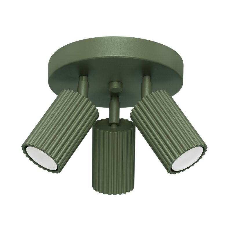 Plafon Sollux Lighting KARBON 3P zielony oliwkowy 1 szt.