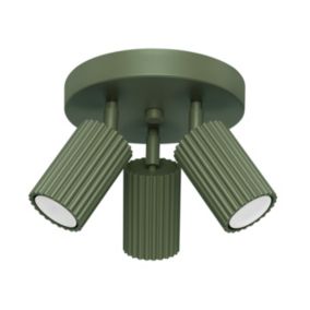 Plafon Sollux Lighting KARBON 3P zielony oliwkowy 1 szt.