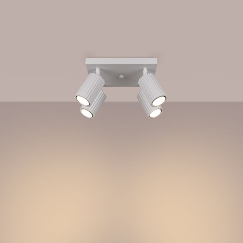 Plafon Sollux Lighting KARBON 4 biały 1 szt.