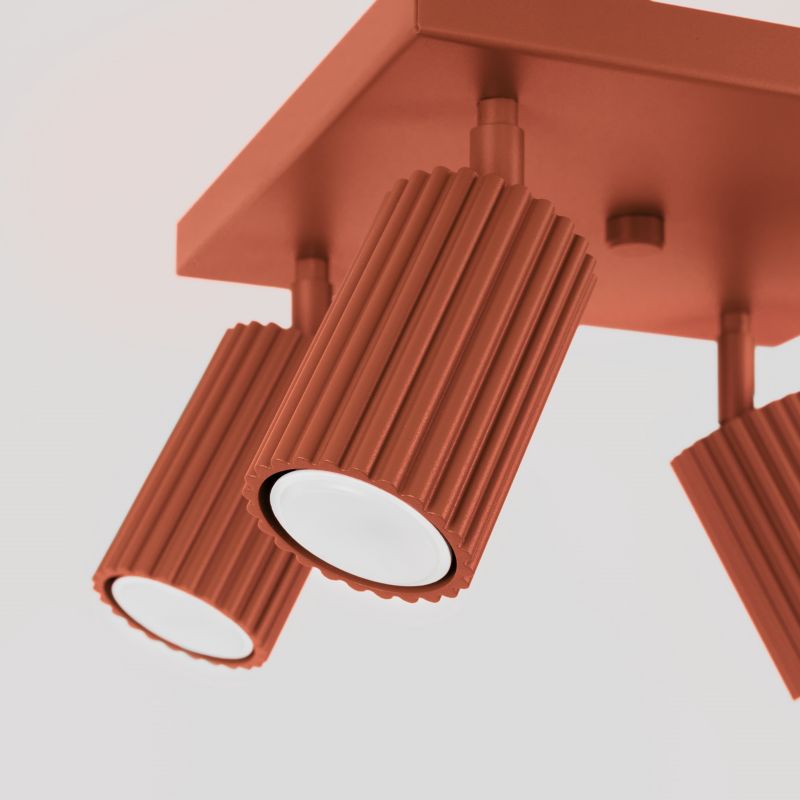 Plafon Sollux Lighting KARBON 4 ochra czerwona 1 szt.