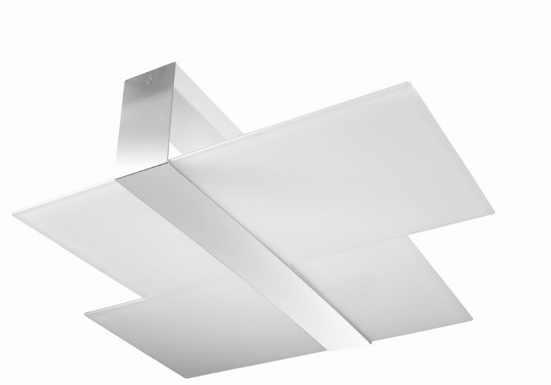 Plafon Sollux Lighting Massimo srebrno-biały  2 x E27 x  IP20 wym: 11 x 66 x 66 cm - 1 szt.