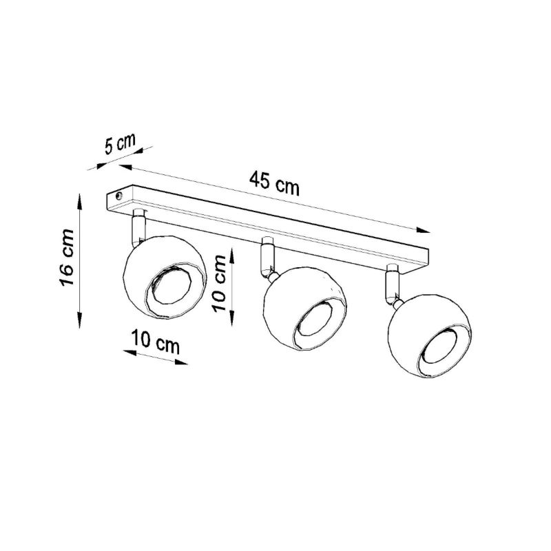 Plafon Sollux Lighting OCULARE 3 biały 1 szt.