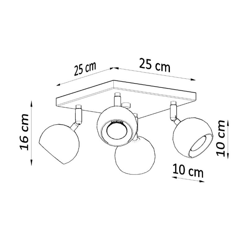 Plafon Sollux Lighting OCULARE 4 biały 1 szt.
