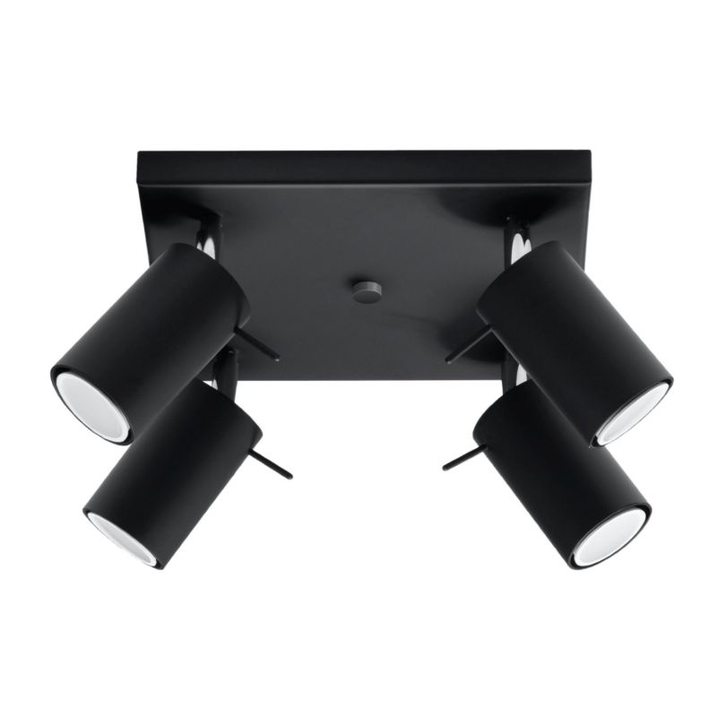 Plafon Sollux Lighting RING 4 czarny 1 szt.