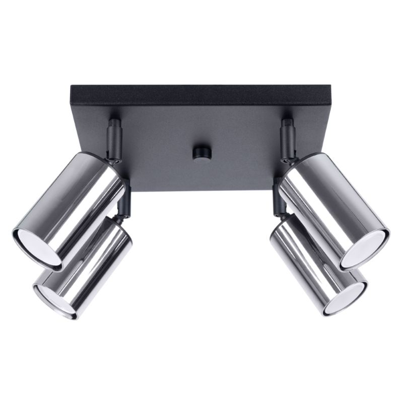 Plafon Sollux Lighting WINX 4 czarny/chrom 1 szt.