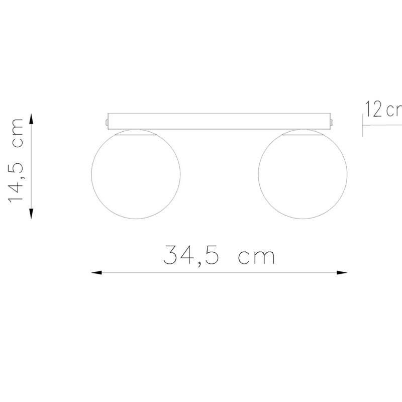 Plafon Sollux Lighting YOLI 2 czarny 1 szt.