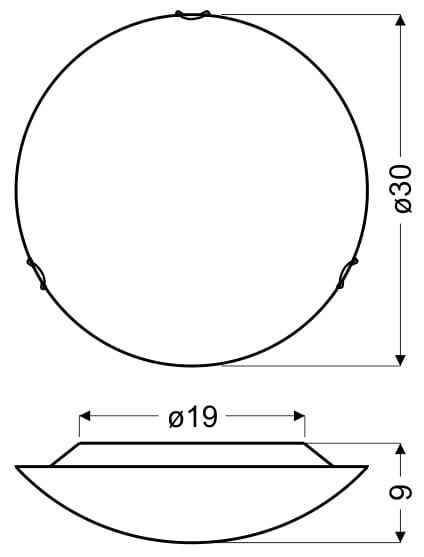 Plafon sufitowy Candellux Circle chromowany biały  1 x E27 x  IP20 wym: 9 x 30 x 30 cm - 1 szt.