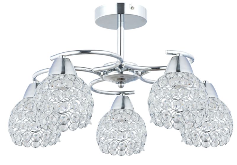 Plafon sufitowy Crystal HowHomely kryształki chrom 1 szt.