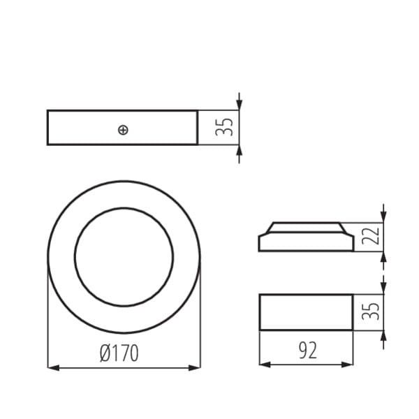 Plafon sufitowy Kanlux Carsa biały LED 12W 4000K 720lm  IP20 wym: 4 x 17 x 17 cm tworzywo sztuczne - 1 szt.