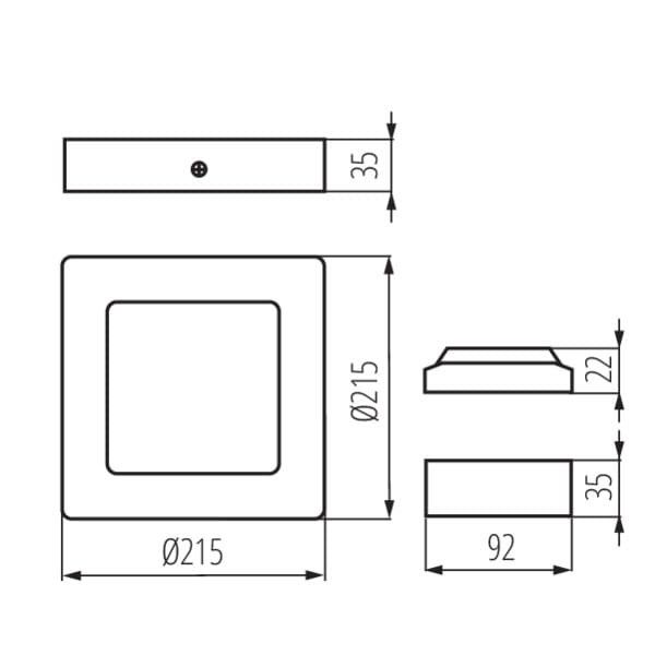 Plafon sufitowy Kanlux Kanti biały LED 18W 4000K 1260lm  IP20 wym: 4 x 22 x 22 cm tworzywo sztuczne - 1 szt.
