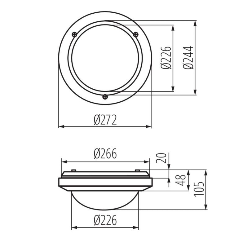 Plafon sufitowy Kanlux Marc biały  1 x E27 x  IP54 wym: 11 x 24 x 24 cm - 1 szt.