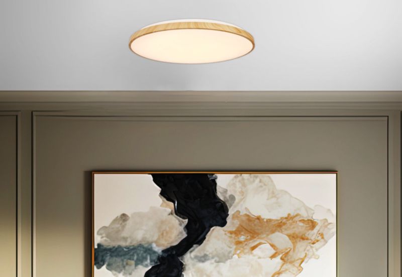 Plafon sufitowy lampa Candellux Tens biały jasne drewno LED 48W 3000K-6000K 3400lm   wym: 59 x 59 cm metal - 1 szt.