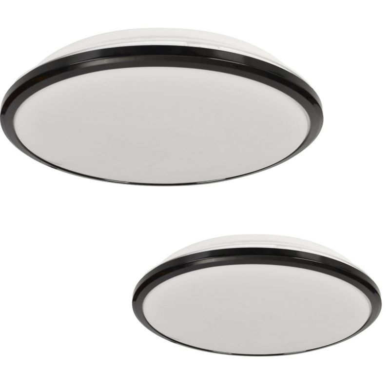 Plafon sufitowy lampa Milagro Terma czarno-biały LED 18W 4000K 1260lm  IP44 wym: 4 x 28 x 28 cm tworzywo sztuczne - 1 szt.