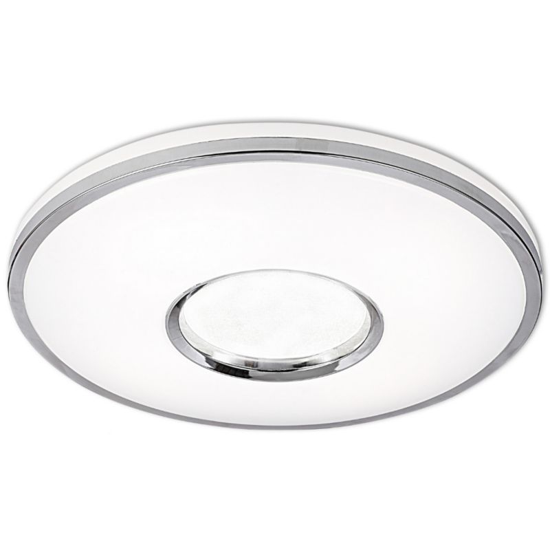 Plafon sufitowy lampa Polux Leon  biały chromowany LED 68W 3000K-6500K 7500lm  IP44 wym: 8,5 x 49 x 49 cm - 1 szt.