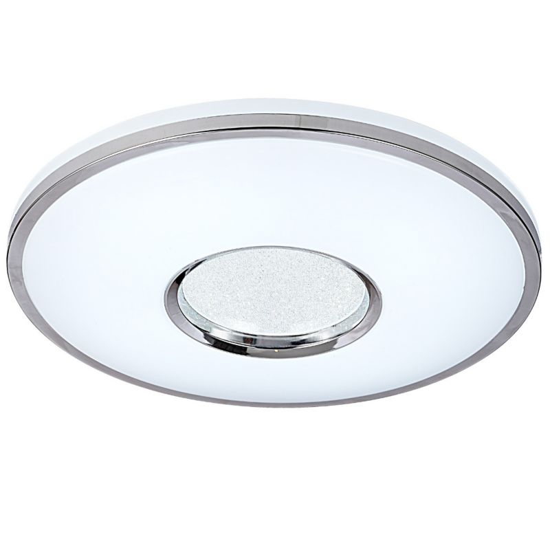 Plafon sufitowy lampa Polux Leon  biały chromowany LED 68W 3000K-6500K 7500lm  IP44 wym: 8,5 x 49 x 49 cm - 1 szt.