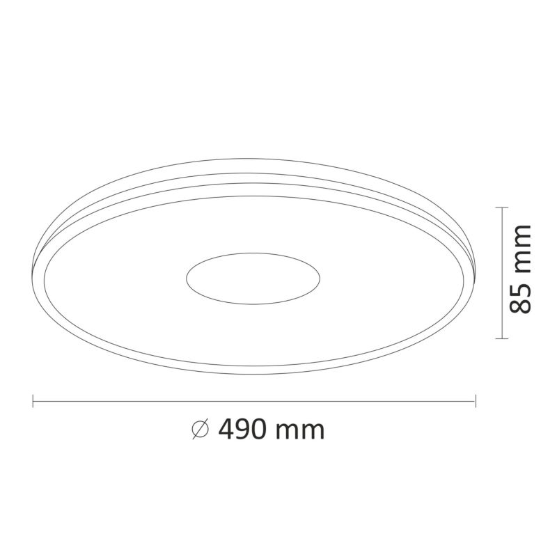 Plafon sufitowy lampa Polux Leon  biały chromowany LED 68W 3000K-6500K 7500lm  IP44 wym: 8,5 x 49 x 49 cm - 1 szt.