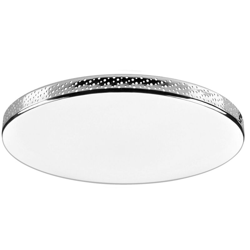 Plafon sufitowy lampa Polux Moon  biały chromowany LED 18W 4000K 1850lm  IP44 wym: 6,5 x 35,5 x 35,5 cm tworzywo sztuczne - 1 szt.