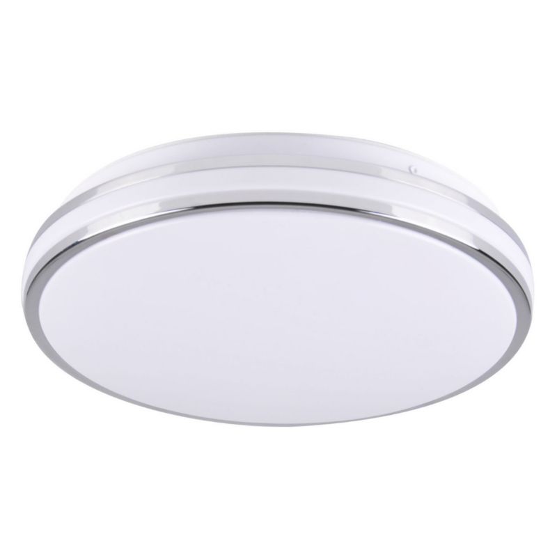 Plafon sufitowy lampa Polux Orbit  chromowany biały LED 15W 4000K 1600lm  IP20 wym: 7 x 28 x 28 cm tworzywo sztuczne - 1 szt.