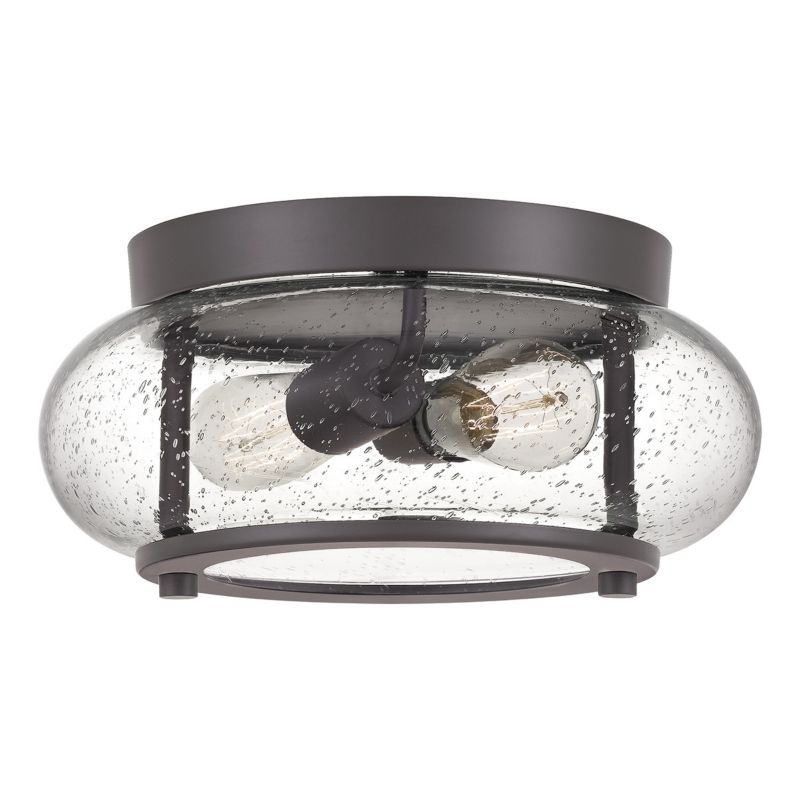 Plafon sufitowy lampa Quoizel Trilogy stary brązowo-przezroczysty  2 x E27 x 60W IP20 wym: 14,7 x 30,5 x 30,5 cm - 1 szt.