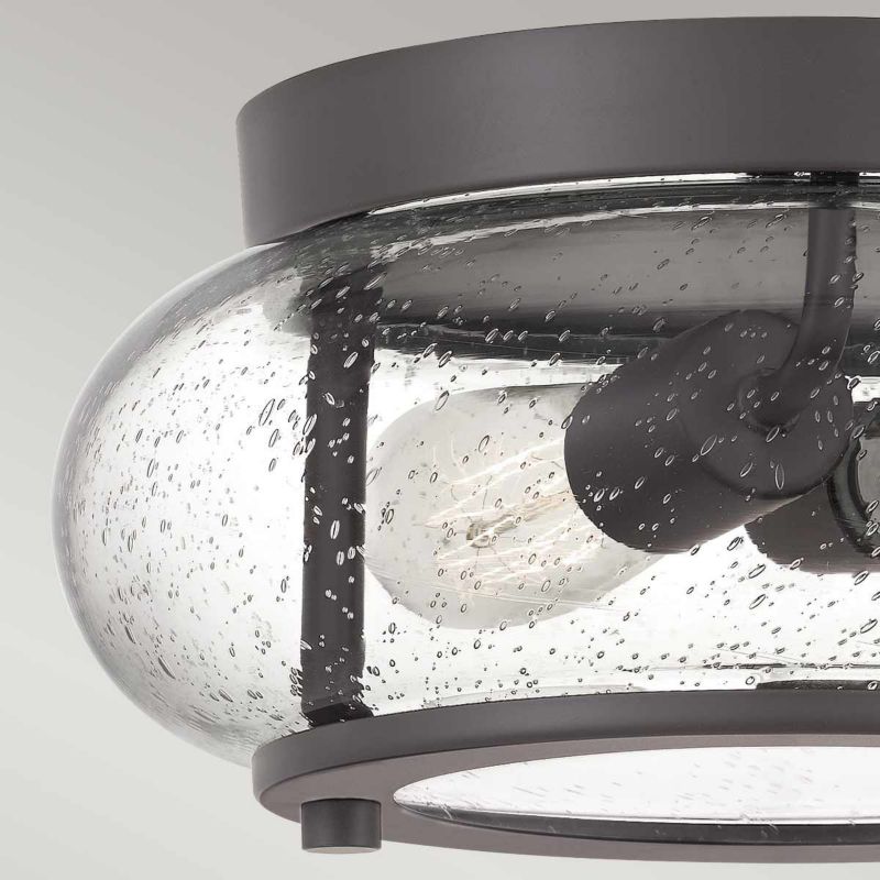 Plafon sufitowy lampa Quoizel Trilogy stary brązowo-przezroczysty  2 x E27 x 60W IP20 wym: 14,7 x 30,5 x 30,5 cm - 1 szt.