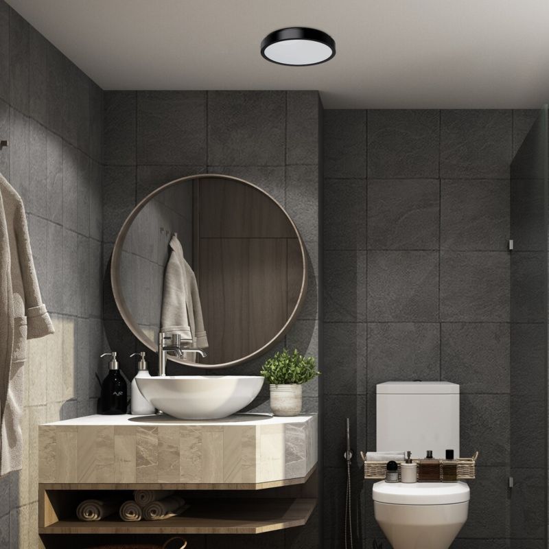 Plafon sufitowy lampa Rabalux Samira czarno-biały LED 18W 4000K 1380lm łazienkowy IP44 wym: 6 x 25 x 25 cm - 1 szt.