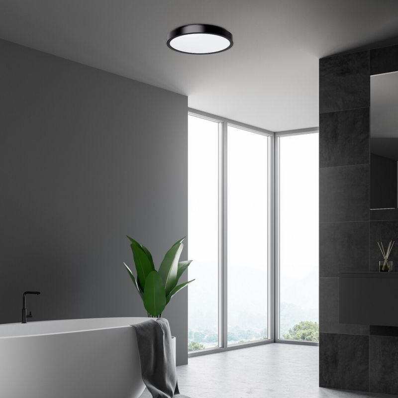 Plafon sufitowy lampa Rabalux Samira czarno-biały LED 36W 4000K 2900lm łazienkowy IP44 wym: 5,5 x 35 x 35 cm - 1 szt.