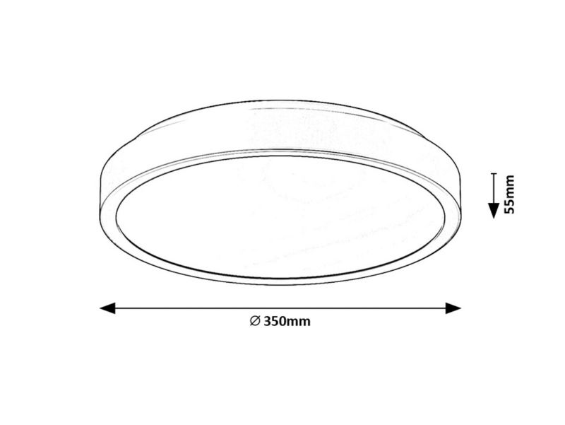 Plafon sufitowy lampa Rabalux Samira czarno-biały LED 36W 4000K 2900lm łazienkowy IP44 wym: 5,5 x 35 x 35 cm - 1 szt.
