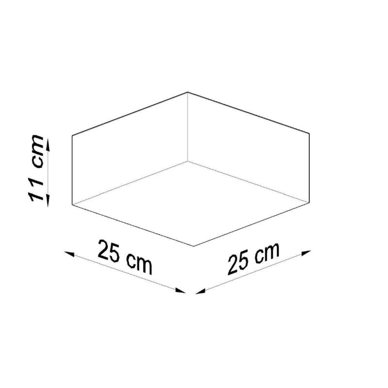 Plafon sufitowy lampa Sollux Lighting Horus czarny  1 x E27 x 15W IP20 wym: 11 x 25 x 25 cm - 1 szt.
