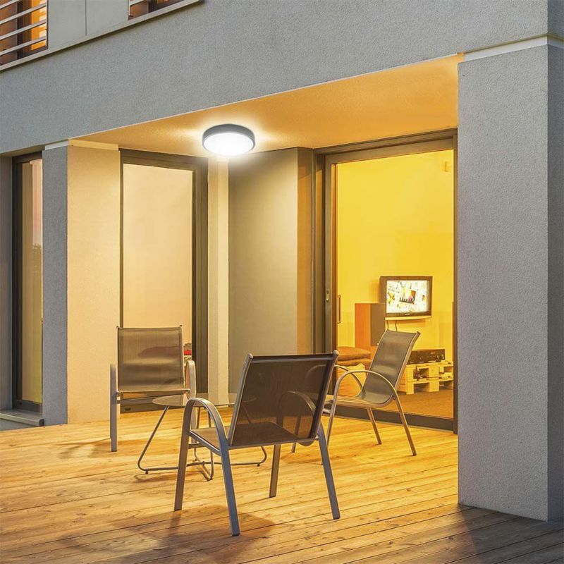 Plafon sufitowy lampa V-TAC  czarno-biały LED 36W 6500K 3820lm okrągły IP44 wym: 6,1 x 35 x 35 cm tworzywo sztuczne - 1 szt.