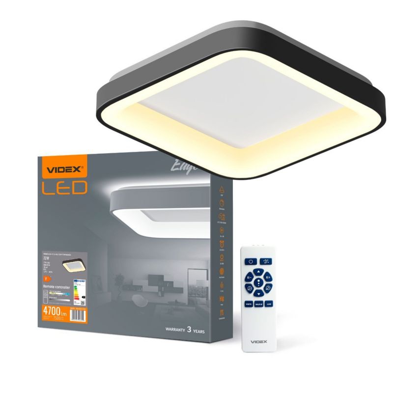 Plafon sufitowy lampa Videx  czarno-biały LED 72W   kwadratowy  wym: 8 x 45 cm  - 1 szt.