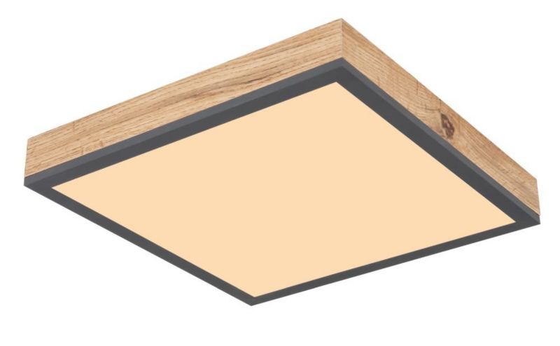 Plafon sufitowy LED DORO 12W 3000K 750lm grafit/dąb Globo Lighting 416080WD1 1 szt.