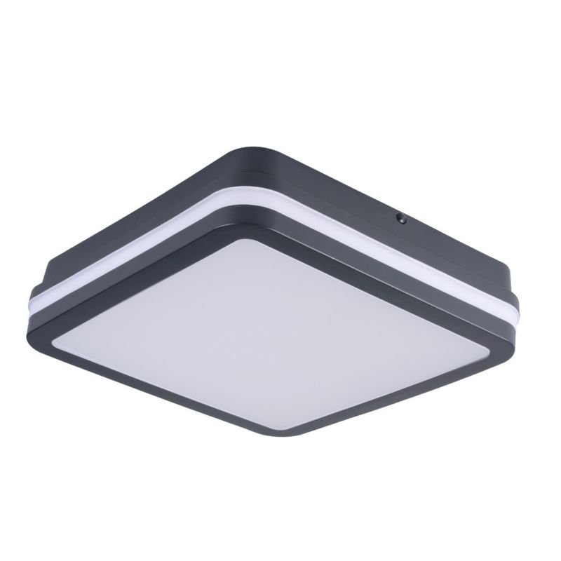 Plafon sufitowy nowoczesny Kanlux Beno grafitowo-biały LED 18W 3000K-4000K 1770lm łazienkowy IP65 wym: 5,7 x 22 x 22 cm - 1 szt.