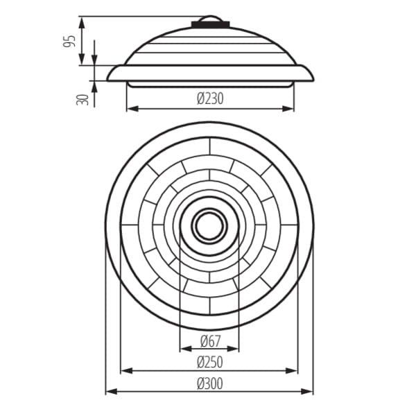 Plafon sufitowy nowoczesny Kanlux Fogler biały  2 x E27 x 40W IP20 wym: 9,5 x 30 x 30 cm - 1 szt.