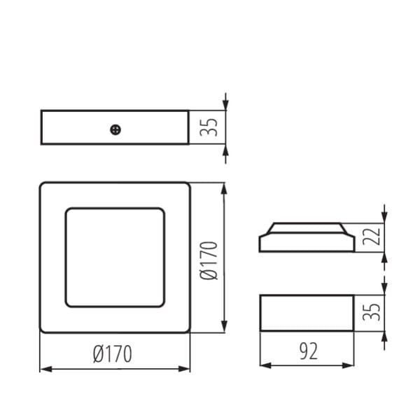 Plafon sufitowy nowoczesny Kanlux Kanti biały LED 12W 4000K 780lm  IP20 wym: 4 x 17 x 17 cm tworzywo sztuczne - 1 szt.
