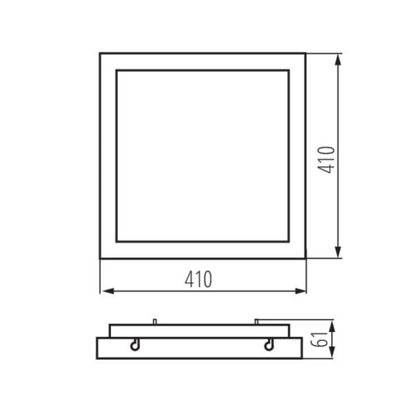 Plafon sufitowy nowoczesny Kanlux Tybia szaro-biały LED 38W 4000K 3500lm  IP20 wym: 6 x 41 x 41 cm tworzywo sztuczne - 1 szt.