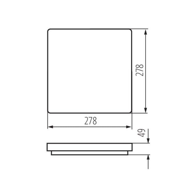 Plafon sufitowy nowoczesny Kanlux Verso biały LED 18W 4000K 1700lm  IP54 wym: 5 x 28 x 28 cm tworzywo sztuczne - 1 szt.