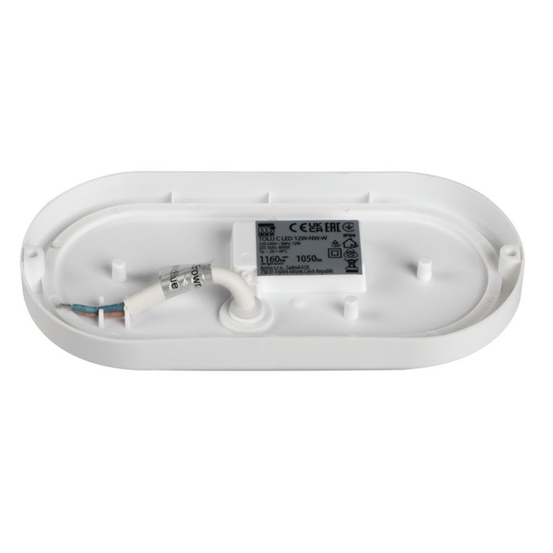 Plafon sufitowy nowoczesny Miledo Tolu biały LED 12W 4000K 1050  IP54  tworzywo sztuczne - 1 szt.