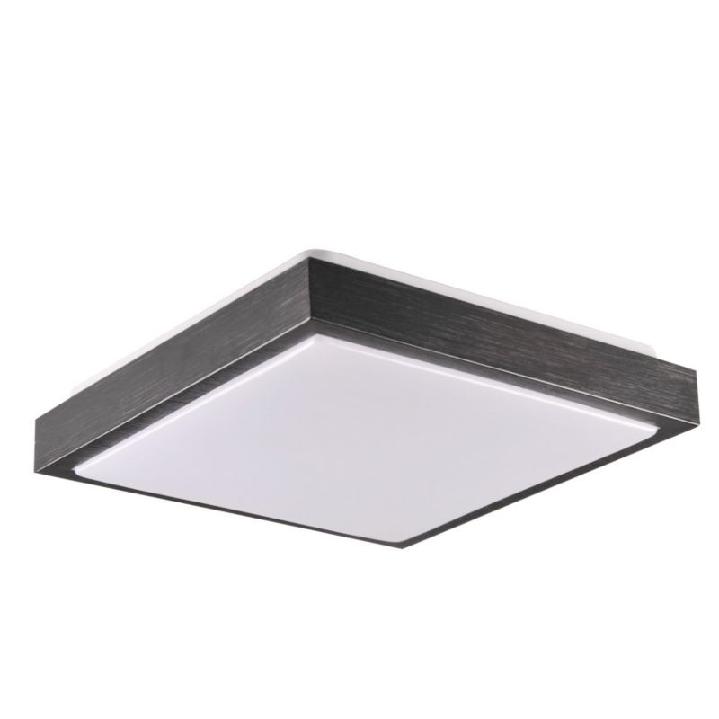 Plafon sufitowy nowoczesny Polux  czarny szczotkowany-biały  2 x E27 x 20W IP20 wym: 8,5 x 29,5 x 29,5 cm - 1 szt.