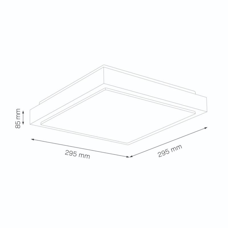 Plafon sufitowy nowoczesny Polux  czarny szczotkowany-biały  2 x E27 x 20W IP20 wym: 8,5 x 29,5 x 29,5 cm - 1 szt.