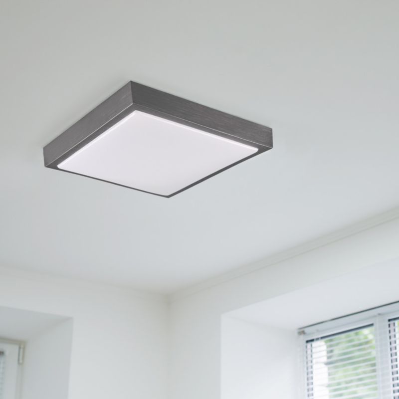 Plafon sufitowy nowoczesny Polux  czarny szczotkowany-biały  2 x E27 x 20W IP20 wym: 8,5 x 29,5 x 29,5 cm - 1 szt.