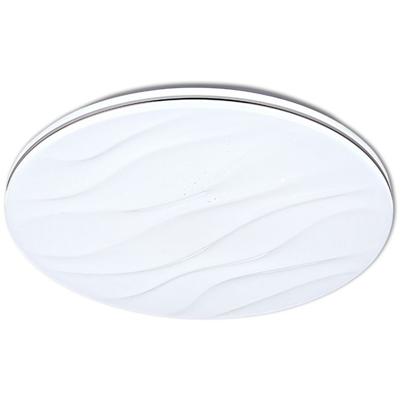 Plafon sufitowy nowoczesny Polux Desert  biały chromowany LED 72W 3000K-6500K 8000lm  IP44 wym: 6,5 x 48 x 48 cm - 1 szt.