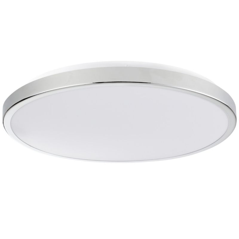 Plafon sufitowy nowoczesny Polux Kern  biały chromowany LED 24W 4000K 2500lm  IP20 wym: 7 x 39 x 39 cm tworzywo sztuczne - 1 szt.
